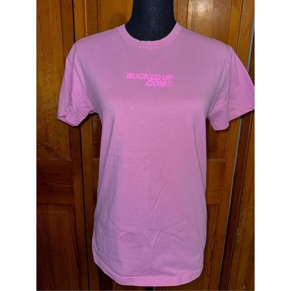 Bucked Up Pink Short Sleeve Tee Shirt Size Small - Picture 1 of 6